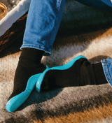 Snuggies Women Cozy Black Sole Turquoise